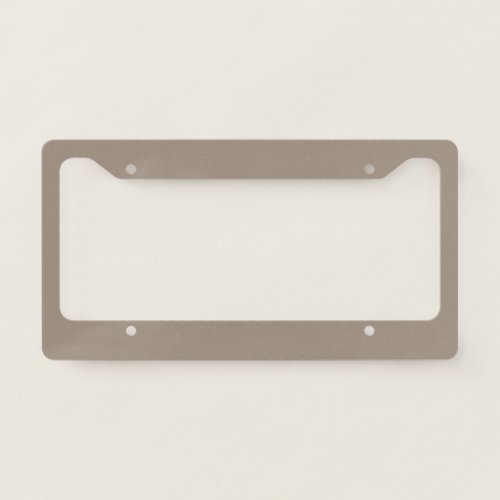 Solid taupe dusty brown license plate frame