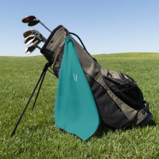 solid teal - add monogram golf towel