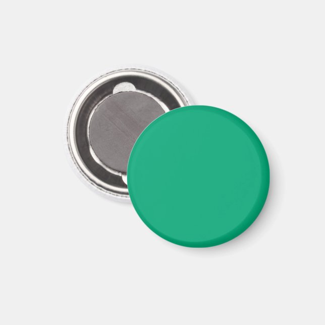 Solid teal background with a smooth even texture magnet (Front/Back)