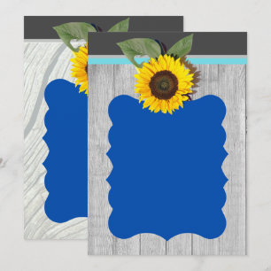 Solid teal blue invitation