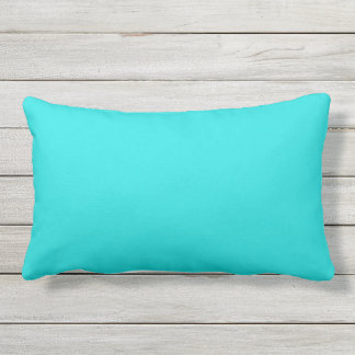 Solid teal blue plain decorative color lumbar pillow