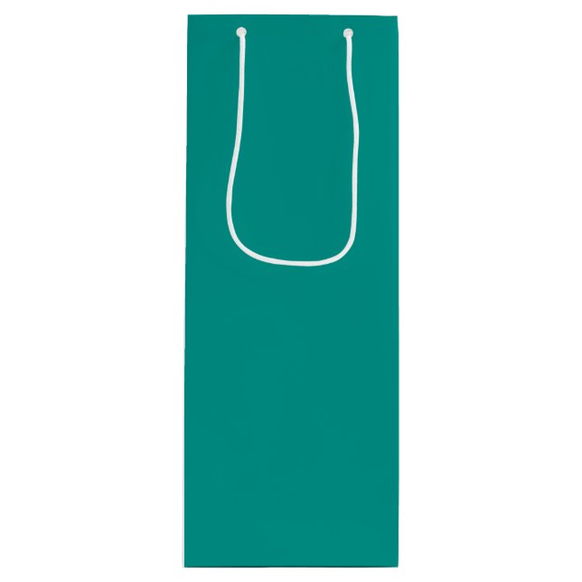 Solid Teal Green Wine Gift Bag (Front)