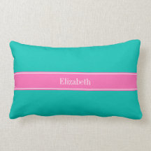 pink and teal throw pillows