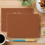 Solid Terra-cotta Wedding 5x7 Envelope<br><div class="desc">A solid terra-cotta 5x7 wedding envelopes with Couples name and address in the back. This elegant envelope is a classy way to send wedding invitations.</div>