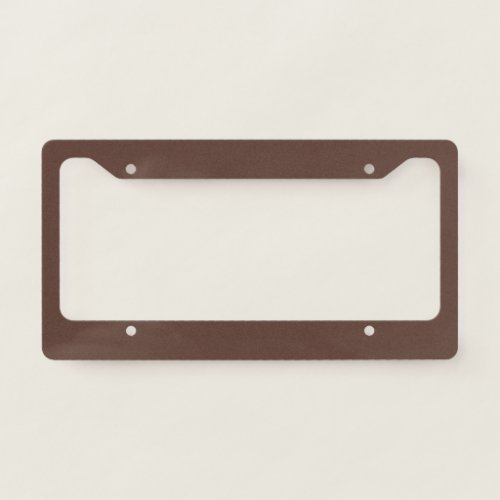 Solid tiramisu dark brown license plate frame