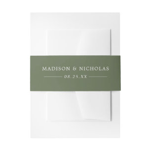 Solid Tropical Palm Green Wedding Invitation Belly Band