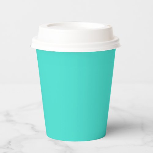 Solid turquoise aquamarine blue paper cups