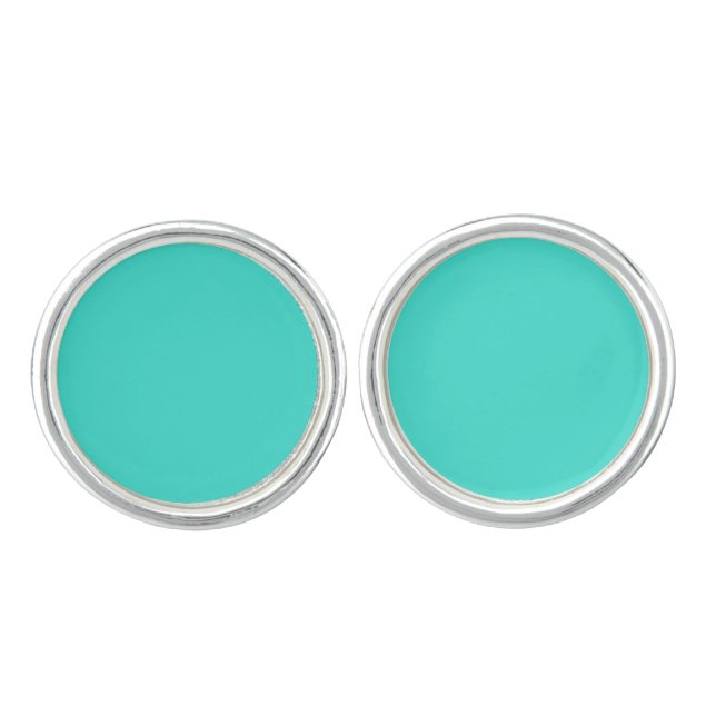 Solid Turquoise Blue Cufflinks (Front)
