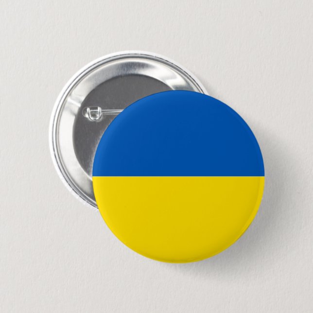 Solid Ukraine Flag Colors Button (Front & Back)