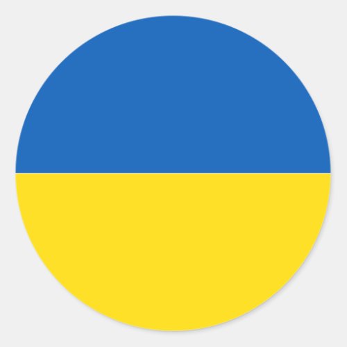 Solid Ukraine Flag Colors Classic Round Sticker