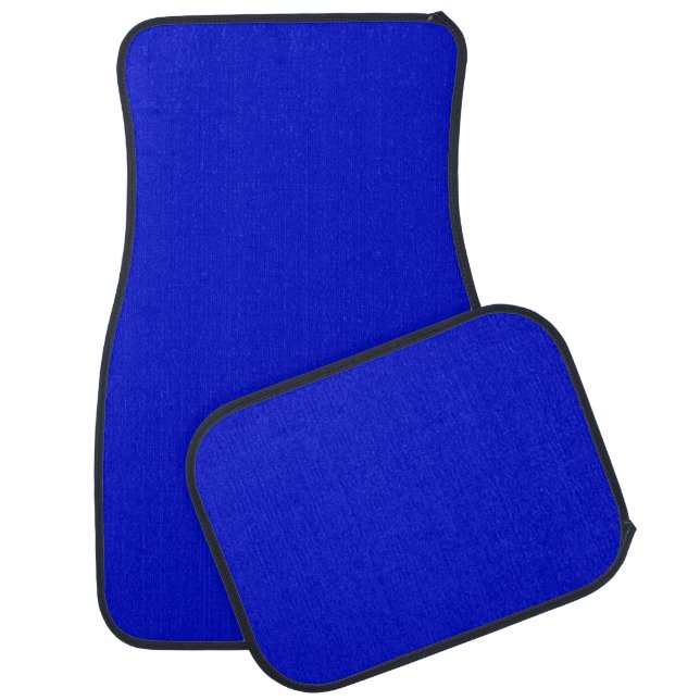 Solid ultramarine bright blue car floor mat (Set)