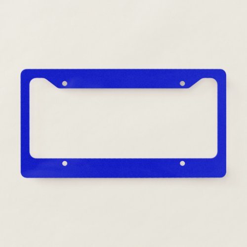 Solid ultramarine bright blue license plate frame