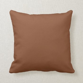 Solid Umber Brown Throw Pillow