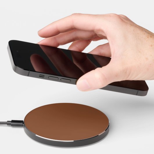 Solid Umber Brown Wireless Charger (Hand)