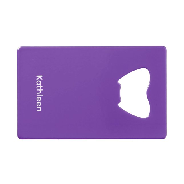 Solid Violet Bottle Opener Custom Text Bar Key Gif (Front (Horizontal))