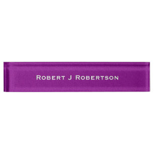 Solid Violet Personalized Desk Name Plate