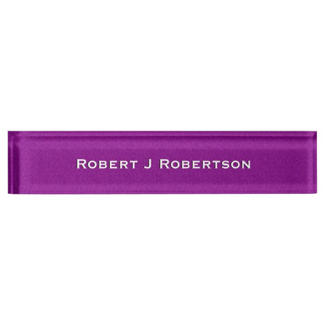 Solid Violet Personalized Desk Name Plate (Front)