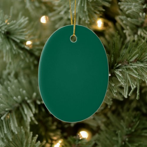 Solid viridian green ceramic ornament