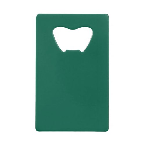 Solid viridian green credit card bottle opener