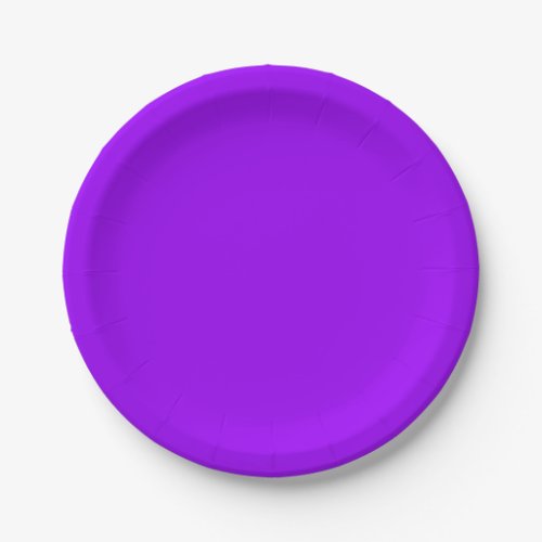 Solid vivid violet purple color paper plates