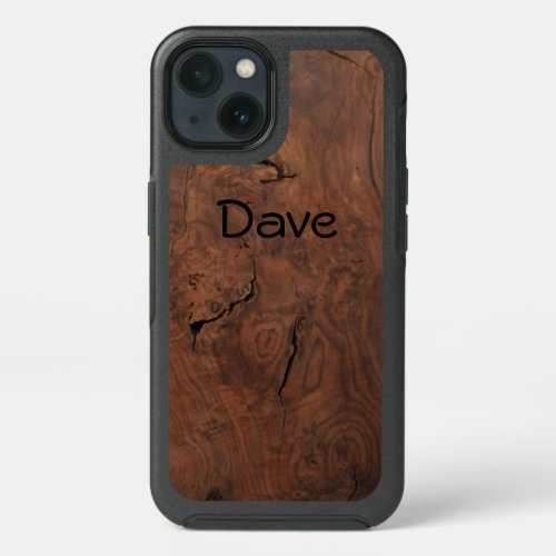 Solid Walnut Wood look iPhone 13 Case