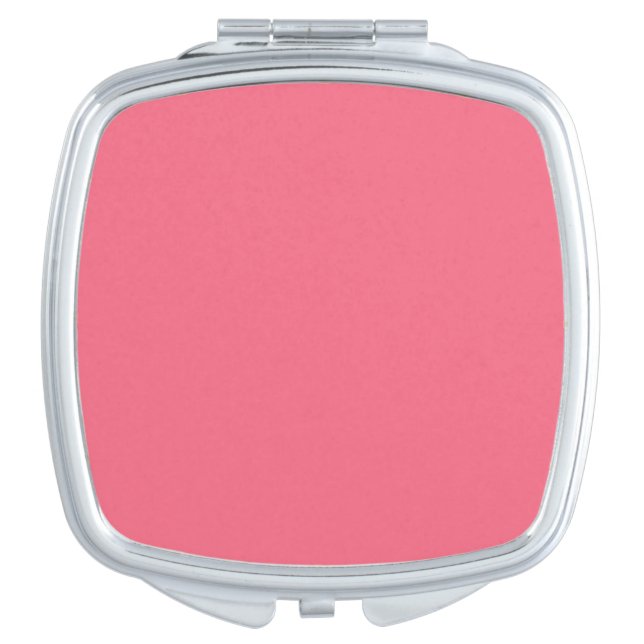 Solid watermelon pink compact mirror (Front)
