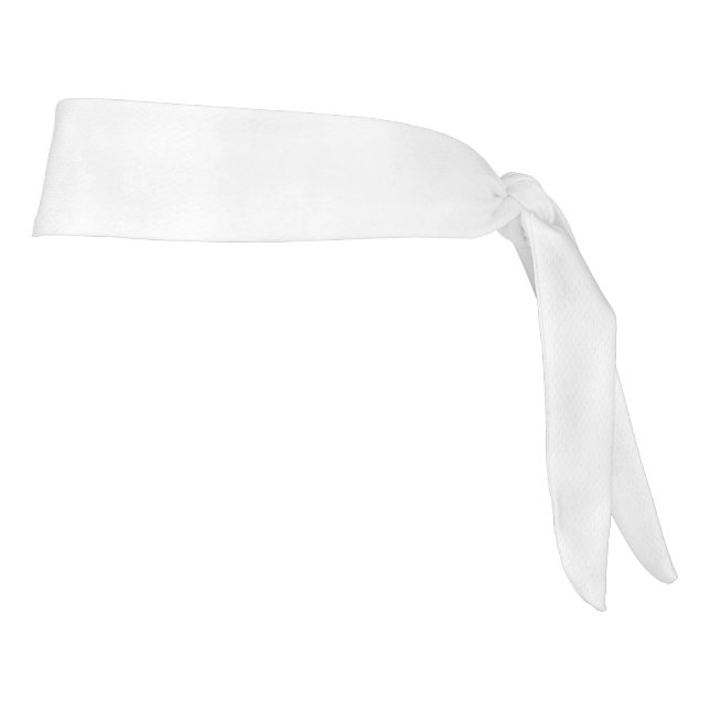Solid White 42" Tie Headband for Workouts (Rotate 90)