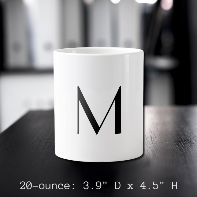  solid white - add  black monogram   giant coffee mug (Creator Uploaded)