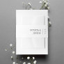 Solid White + Ash Black Lettering Wedding Invitation Belly Band