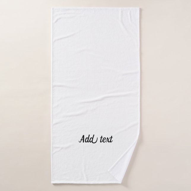 Solid white color, black text template bath towel (Bath Towel)