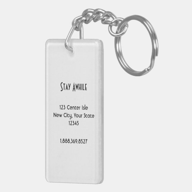 Solid White Custom Business Keychain (Back Right)