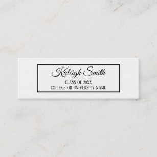 Solid White Graduation Insert Name Card