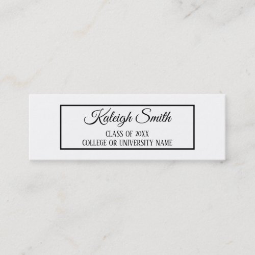 Solid White Graduation Insert Name Card