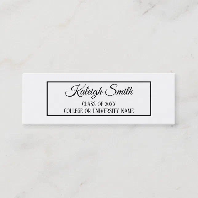 Solid White Graduation Insert Name Card | Zazzle