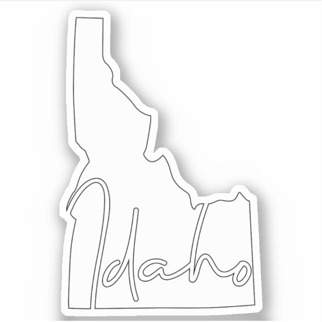 Solid White Idaho State Sticker (Front)