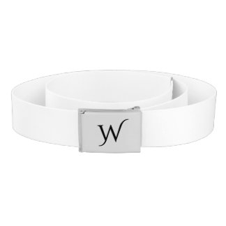 Solid White Monogram Belt