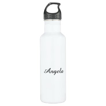 Solid White Personalized Stainless Steel Water Bottle