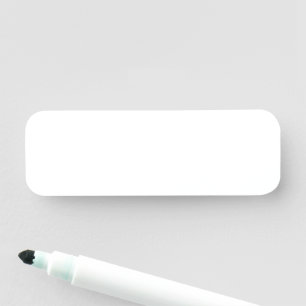 Solid white plain simple elegant blank dry erase name tag