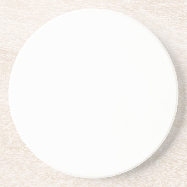 Solid White Sandstone Coaster (Front)