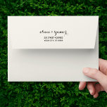 Solid White Script Elegant 5x7 Envelope<br><div class="desc">A white 5x7 envelope with a white lining Inside. This elegant,  trendy and modern solid cream envelope is a classy way to send invitations. You can customize your address with black text on the back flap. Perfect for weddings,  birthdays,  sweet sixteen,  bridal showers and baby showers.</div>