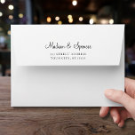 Solid White Simple Wedding 5x7 Envelope<br><div class="desc">A customizable solid white 5X7 envelope with a white lining inside. This personalized elegant envelope is a classy way to send invitations. 
Personalize this design with your own return address on the back flap. Perfect for birthday,  wedding,  bachelorette party,  bridal shower or baby shower.</div>