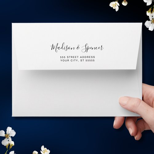Solid White Wedding 5x7 Envelope