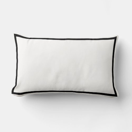 Solid White with Black Reverse Black White Lumbar Pillow