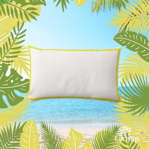Solid White with Yellow  Reverse Yellow White Lumbar Pillow