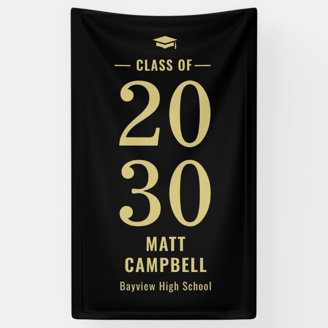 Solid Year EDITABLE COLOR Graduation Banner (Vertical)