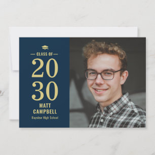 Solid Year Editable Color Graduation Invitation
