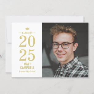 Solid Year Editable Color Graduation Invitation