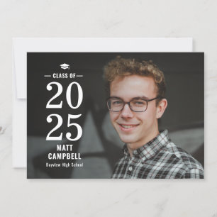 Solid Year Editable Color Graduation Invitation