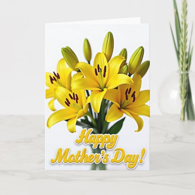 Solid Yellow Flowers Card (Front)