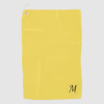 Solid Yellow Monogram  Golf Towel
